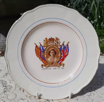 Buy Vintage Washington Pottery Hanley 7  PLATE Queen Elizabeth II Coronation • 4.95£