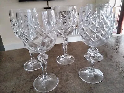 Buy Lead Crystal Wine Glasses Edinburgh X5 • 34.99£