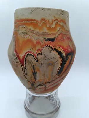 Buy Nemadji Art Pottery Vase 6  Orange &Earth Tones MCM • 28.81£