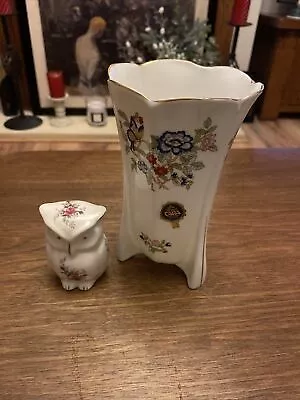Buy Irish Pottery: Tall Royal Tara China Vase & Ceramic Owl Ballyporeen VG!  • 4£