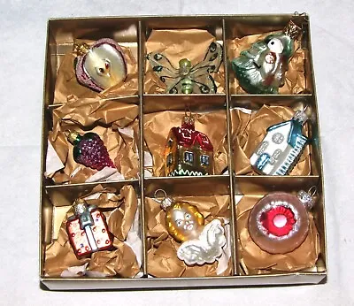 Buy 9 Assorted/apple/house/fruit/present...  Glass Christmas Tree Baubles/ornaments • 29£