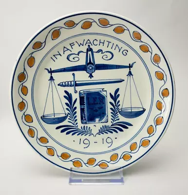 Buy Royal Delft Porceleyne Fles Plate Collectible 1919 Peace Negotiations World War • 52.13£