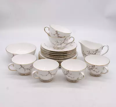 Buy TUSCAN Tea Service Cups, Saucers, Trios Set X 19 White Brown Branches • 4.99£