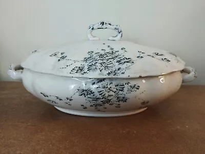 Buy Antique Edwardian, Staffordshire Serving Tureen With Wild Roses Decoration • 9.95£