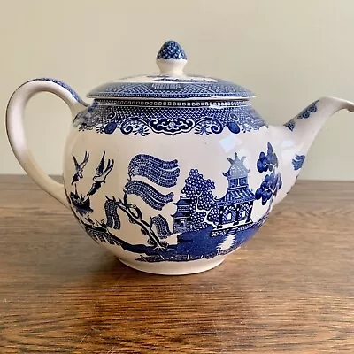 Buy Johnson Brothers England Willow Blue Teapot With Lid - Older Mark Excellent Cond • 93.03£