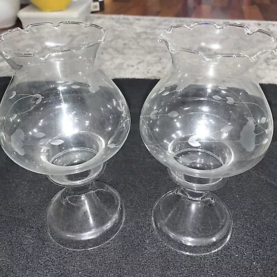 Buy Lot Of 2 Princess House Heritage Dinner Crystal Candle Holder Lamp Hurricane • 33.36£
