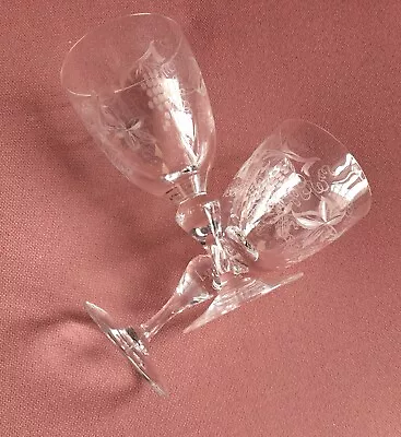 Buy A Pair Of Early Twentieth Century ‘Grapevine’ Wine Glasses • 9.95£