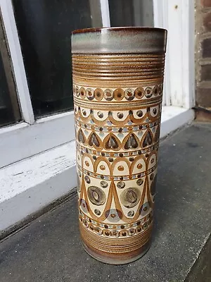 Buy Vintage Bourne Denby Hand Painted Signed Stoneware 10 7/8’’ High Minaret Vase • 49.95£