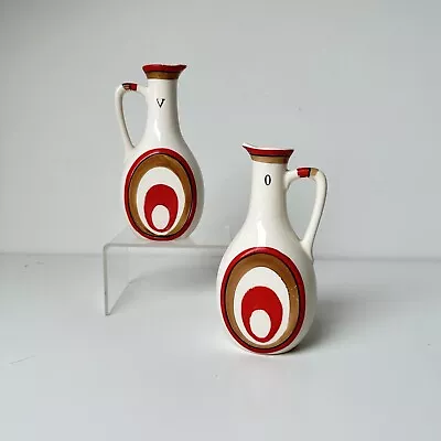 Buy Vintage Mid Century Modern Olive Oil & Vinegar Dispenser Jugs Pitchers Ceramic • 19.99£