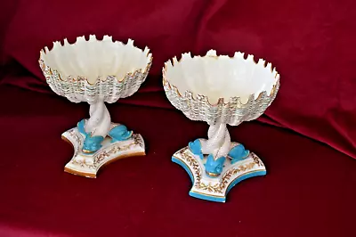 Buy Antique Royal Worcester Porcelain Bob Bon Dishes Pair Of A/F • 99£