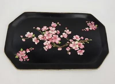 Buy Carlton Ware Antique W & R Stoke Black Blossom Pink Floral Tray  • 9.99£