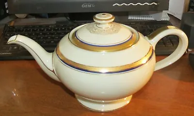 Buy Thomas Ivory Bavaria Teapot W/ Blue Band & Gilded Edge UNUSED! • 38.31£