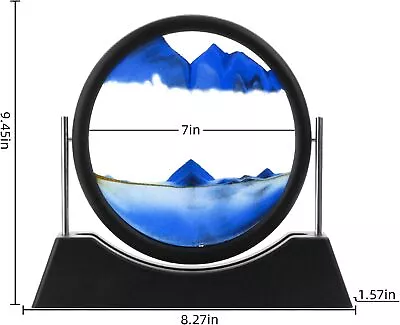 Buy NEW Moving Sand Art Picture Round Glass Quicksand Painting 3D Deep Sea Sandscape • 10.90£