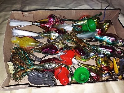 Buy 12 Vintage Blown Glass Christmas Clip On Bird Tree Decorations. • 119.99£