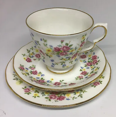 Buy Queen Anne - Country Bouquet -  Fine Bone China Trio Cup Saucer Plate • 7.95£