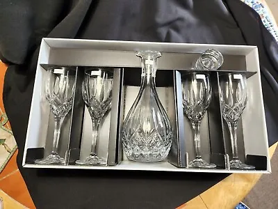 Buy ROYAL DOULTON  WINE DECANTER WITH 4 WINE GLASSES. Beautiful Set! GIFT!! • 189.24£