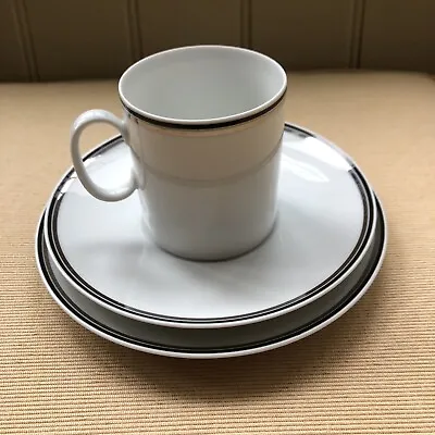 Buy Vintage Thomas Germany Cup/Saucer/Plate Trio White With Silver & Black Bands VGC • 8.99£