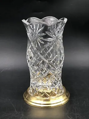 Buy HURRICANE Taper CANDLE HOLDER Crystal Cut Glass Holder Metal Base - O1 • 21.45£