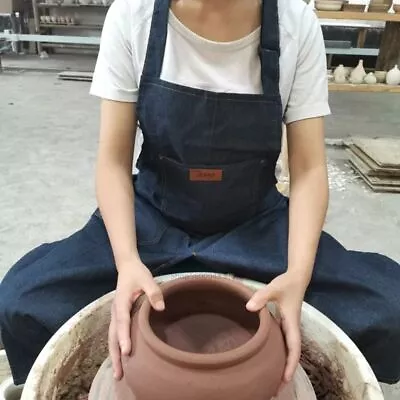 Buy Pocket Split Leg Pottery Apron Denim Potters Work Apron Art Working Yard • 8.04£