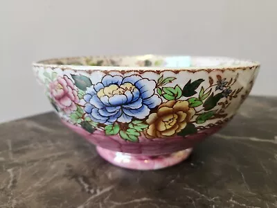 Buy Vintage Maling Pottery Red Lustre Ware Peony Rose Bowl • 19.99£