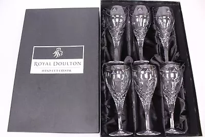 Buy ROYAL DOULTON Dorchester Crystal Goblet Glassware Set 8  280ml BOXED - BC4 • 12.50£