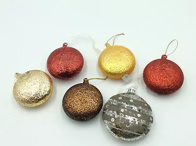 Buy 6 Glass Multi Coloured Christmas Tree Decorations Set 40 • 9.99£