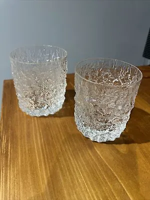 Buy 2 Whitefriars Glacier Whiskey Tumbler Glasses Approx 3  High Geoffrey Baxter • 25£