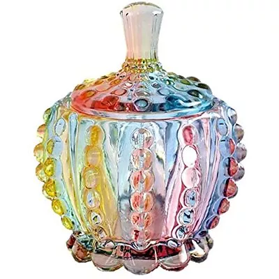 Buy Embossed Clear Glass Apothecary Jar With Lid For Candy, Wedding, Buffet, Crys... • 19.39£