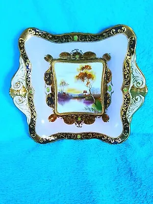 Buy Antique Genuine Noritake JAPANESE  PORCELAIN CHINA  Hand Painted Tree In Meadow  • 128.03£