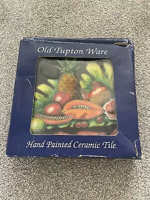 Buy Old Tupton Ware Hand Painted Decorative Ceramic Tile Tropical Fruit 20cmx20cm • 8£