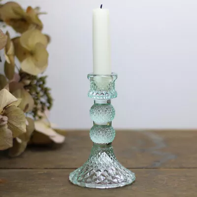 Buy Coloured Cut Glass Candle Holder | Small Decorative Candlestick | Home Decor • 8£