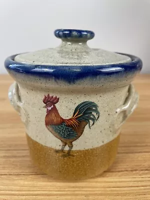 Buy Monroe Salt Works Stoneware Pottery Small Crock With Lid Rooster On Front 4  • 48.03£