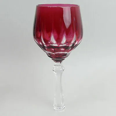 Buy Bohemian Cranberry Flashed & Cut Hock Toasting Glass • 23£