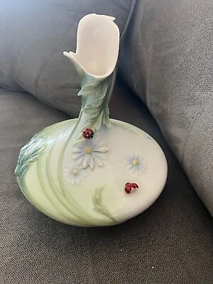 Buy Franz Porcelain Vase - Ladybug & Daisy MINT And SIGNED With Original Box • 187.42£
