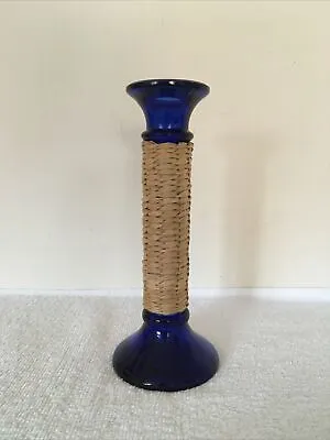 Buy Vintage Cobalt Blue Glass Candlestick • 12.50£