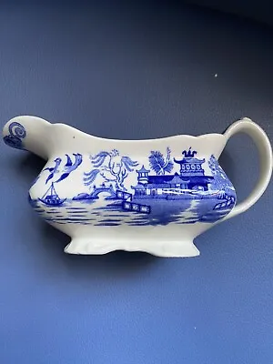 Buy Vintage 1930s, Burleigh Ware, Blue Willow Pattern, Gravy Or Sauce Boat • 0.99£