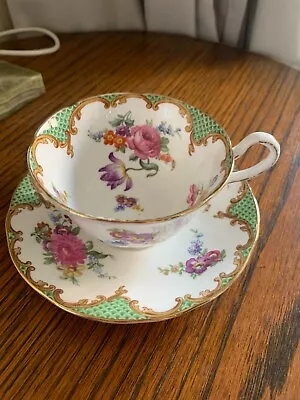Buy AYNSLEY Gorgeous Floral Design Of Roses & Flowers Bone China Teacup And Saucer • 21.50£