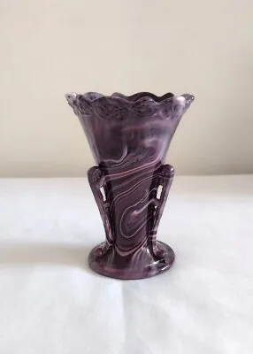 Buy Victorian Malachite Slag Glass Vase By Sowerby  • 8£