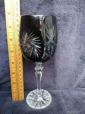 Buy Vintage Ruby 19.5cm Bohemian Hock Wine Glass Goblet Cut To Clear Glass • 16£