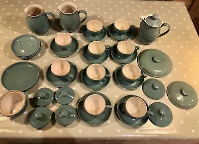 Buy Set Or Can Split: Pottery Denby Manor Green Plates Cups Jugs Tea Coffee Lids • 149.99£