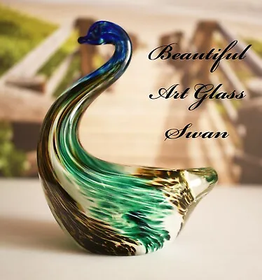 Buy Beautiful Avondale British Art Glass Iridescent Swan ~ Very Pretty • 12.99£