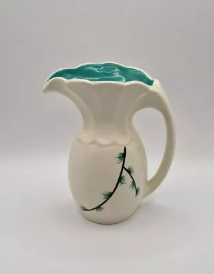 Buy Burleigh Jug White And Green 1940s 1950s Burgess Leigh Ceramic Pottery • 19.99£