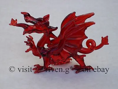 Buy WELSH RED DRAGON FIGURINE@WALES Glass Gift@ICONIC FLAG@Baner Cymru@Y DDRAIG GOCH • 15.25£