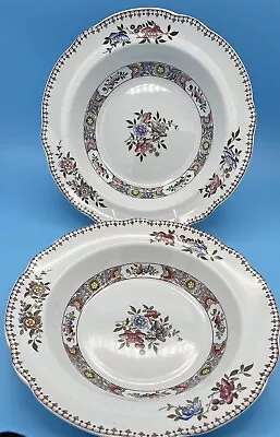 Buy Vintage Spode Copeland Spode’s Nigel Rimmed Plate Large Serving Bowls Floral X 2 • 22.50£