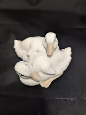 Buy NAO Lladro Figurine Of Two White Ducks Sleeping. Excellent Condition. • 7£