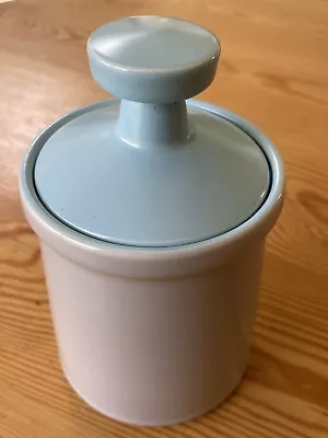 Buy Poole Pottery Twintone Dove Grey And Blue Jar And Lid 15cm High • 6.75£