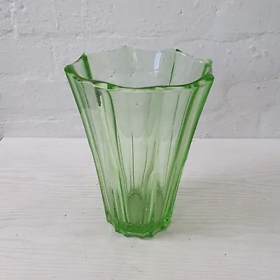 Buy Large Vintage Green Glass Vase - B31 • 29.99£