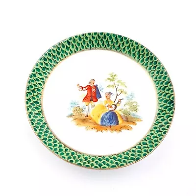 Buy Antique Dresden Helena Wolfsohn Miniature Bowl Saucer Green Antique Porcelain  • 18.95£