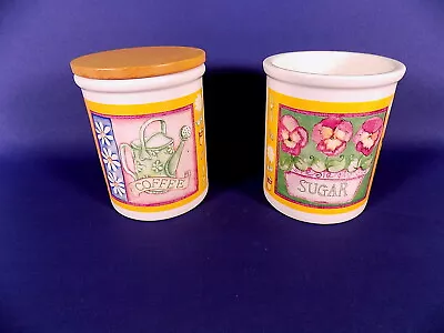 Buy Cloverleaf English Pottery Coffee Sugar Storage Jars X 2 • 19£