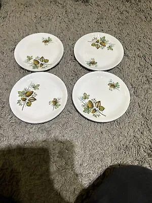 Buy 4 Vintage Alfred Meakin - Glo White -  Pinewood  Side Plates - 17cm • 3.99£